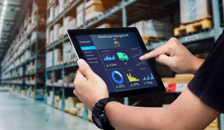 Person reviewing supply chain and inventory data.