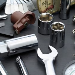 Wrench and sockets used to fix cars.